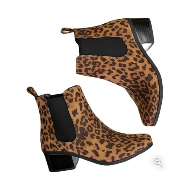 BRAND NEW NEW DAY FAUX SUEDE LEOPARD PRINT ANKLE BOOTS - Picture 2 of 15